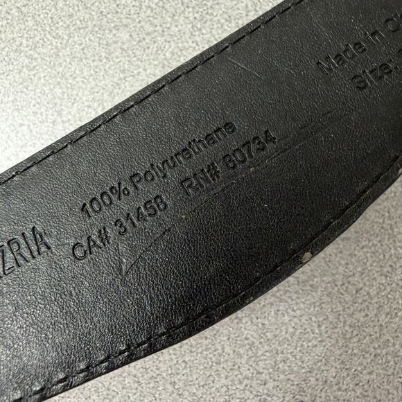 BCBG Max Azria Belt Womens Small Gold Buckle Black Metallic Vegan - Picture 7 of 8